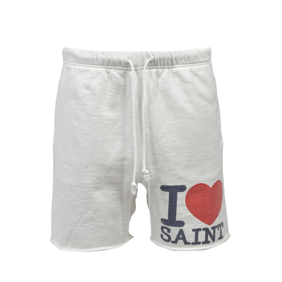 SAINT Mxxxxxx SAINT MICHAEL SS26 SWEAT SHORTS/I LOVE SAINT / WHT