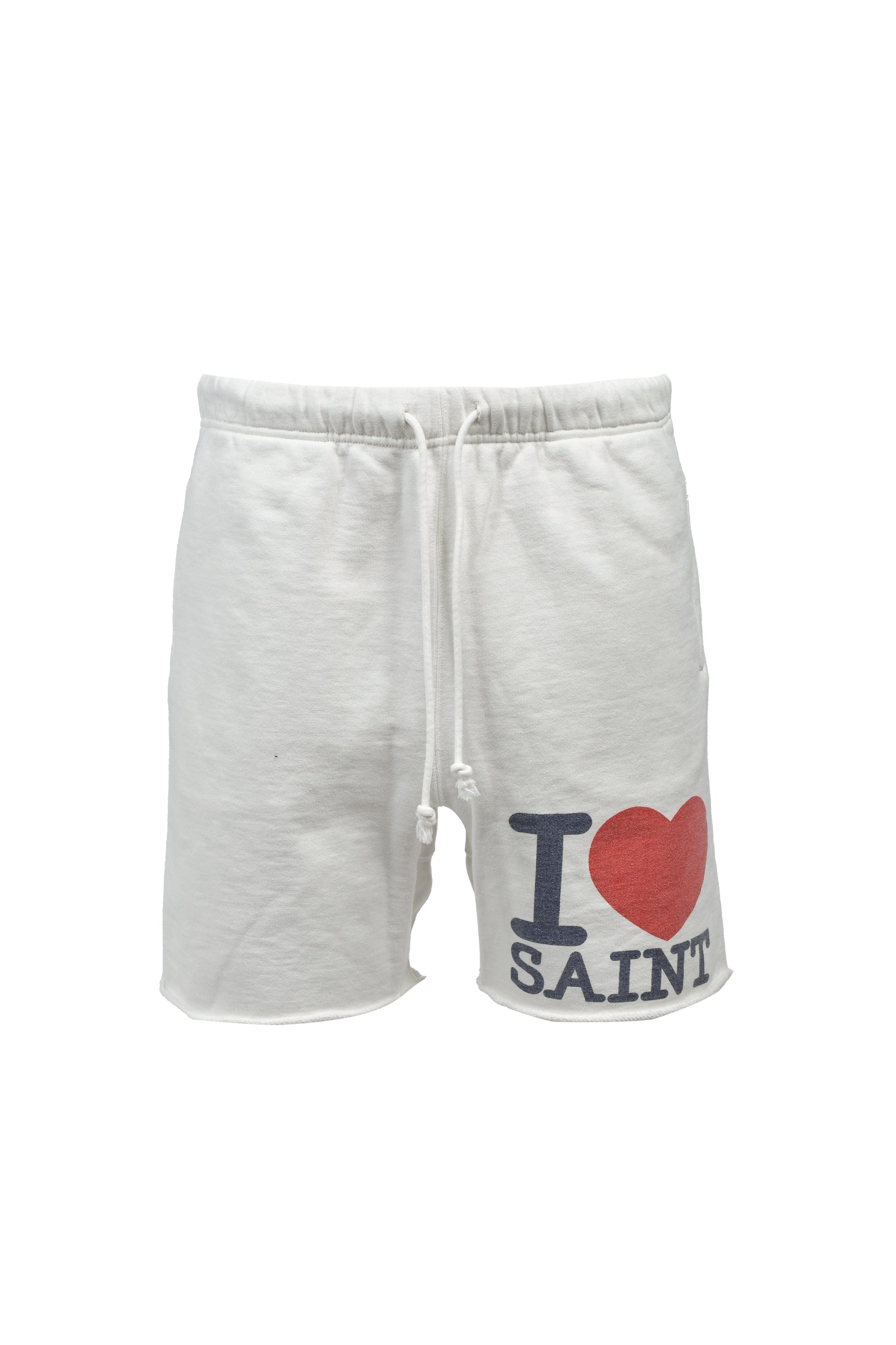 SWEAT SHORTS/I LOVE SAINT / WHT