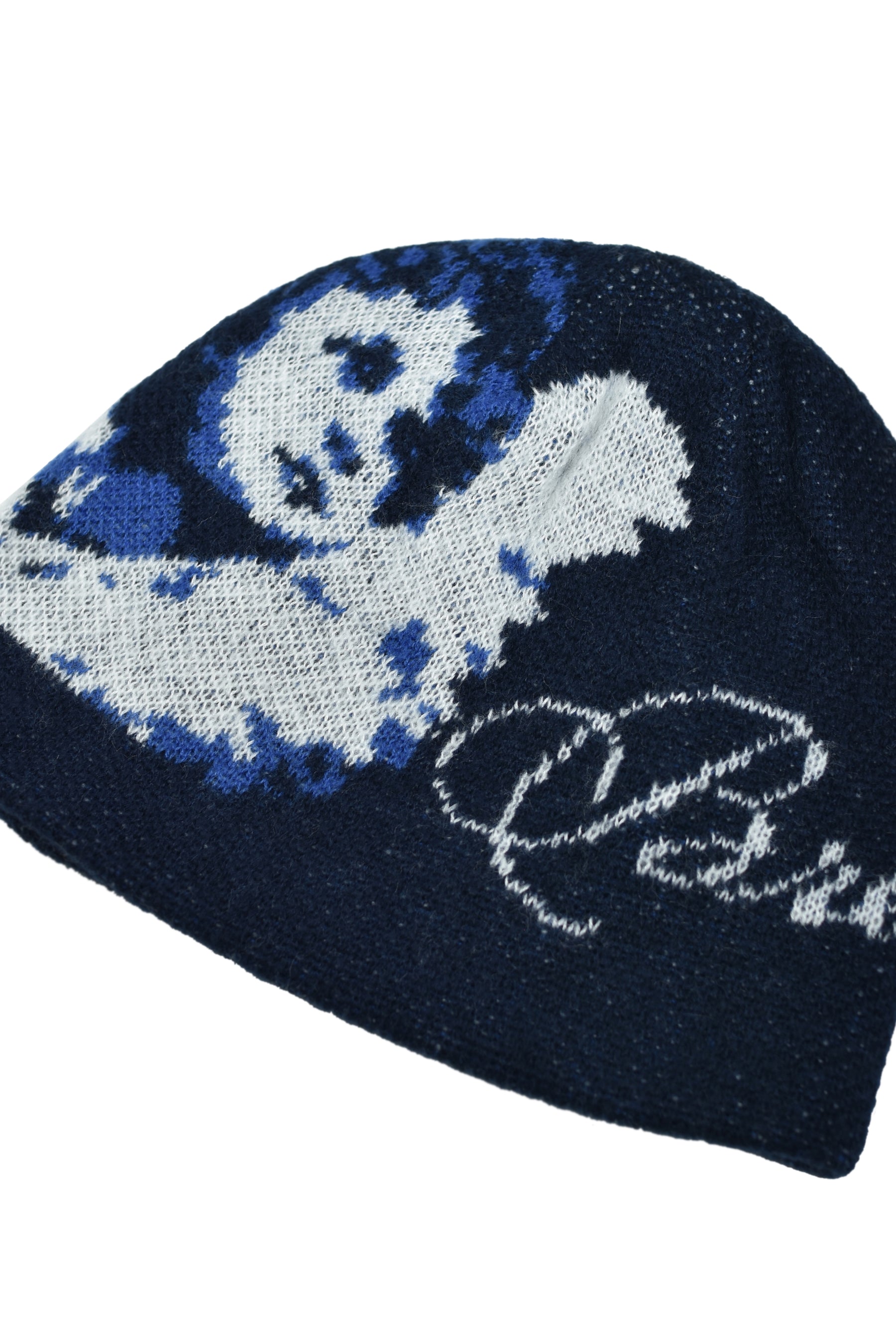 ANGEL SCRIPT LOGO MOHAIR BEANIE / NAV