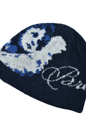 ANGEL SCRIPT LOGO MOHAIR BEANIE / NAV