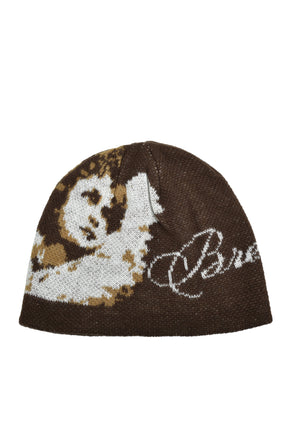 ANGEL SCRIPT LOGO MOHAIR BEANIE / BRW