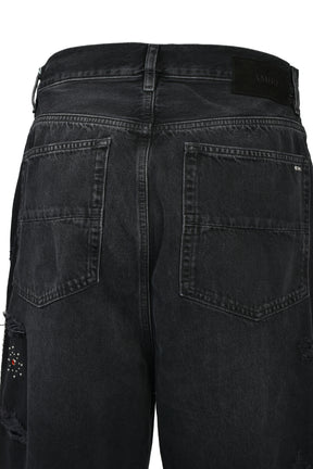 AMIRI BONES STUDDED BAGGY JEAN / VINTAGE BLK