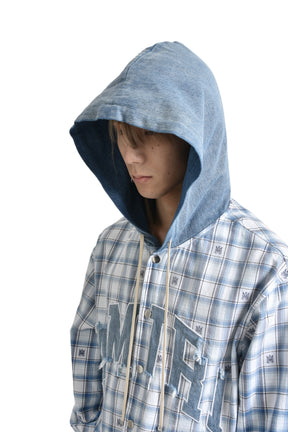 AMIRI HOODED OVERSHIRT / CERULEAN