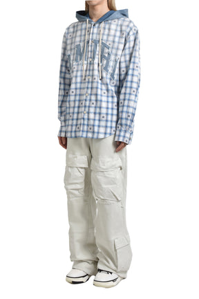 AMIRI HOODED OVERSHIRT / CERULEAN