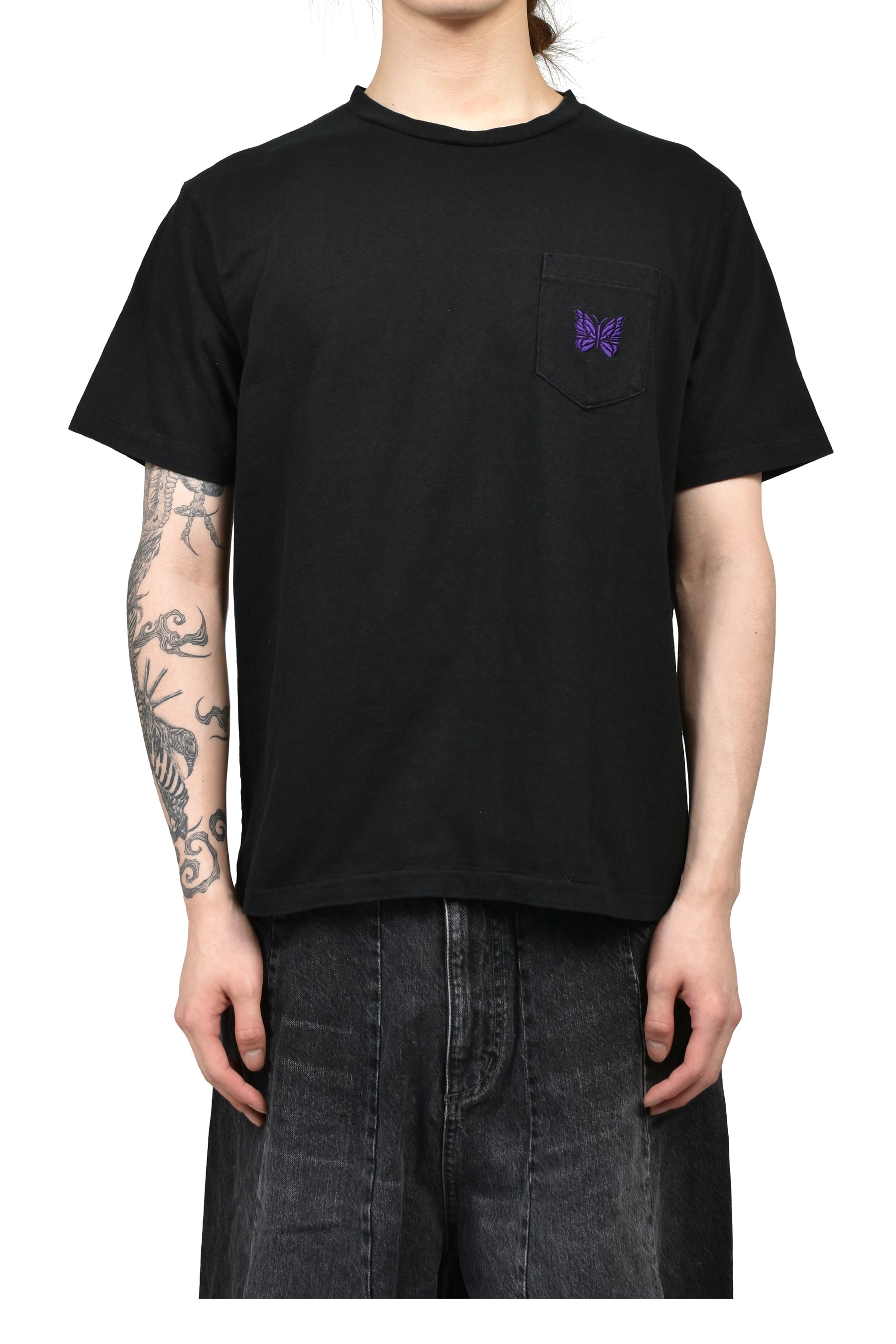 Needles SS26 S/S POCKET TEE - COTTON JERSEY / BLK - NUBIAN