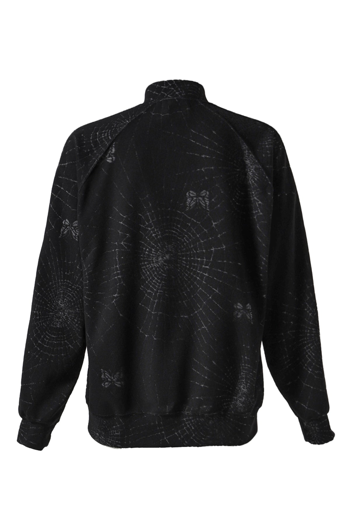 RIB COLLAR TRACK JACKET - PILE JACQUARD / SPIDER WEB / B-BLK