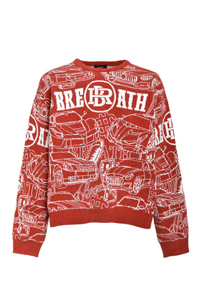 BREATH ブレス FW25 SUPER CAR MALL KNIT / RED - NUBIAN ヌビアン