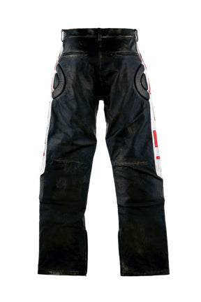 LEATHER PANTS/RACER / BLK