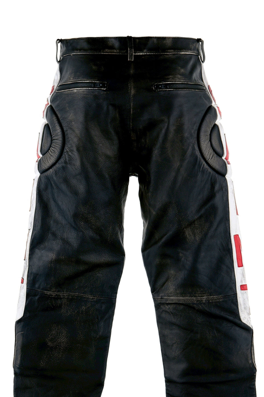 LEATHER PANTS/RACER / BLK