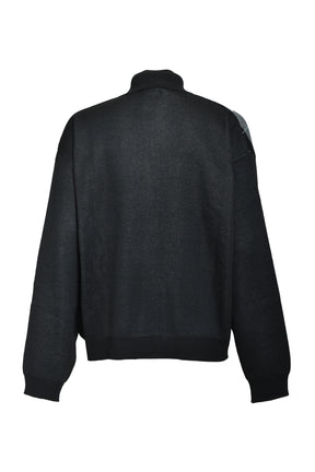 ARGYLE ZIP KNIT JACKET / BLACK 