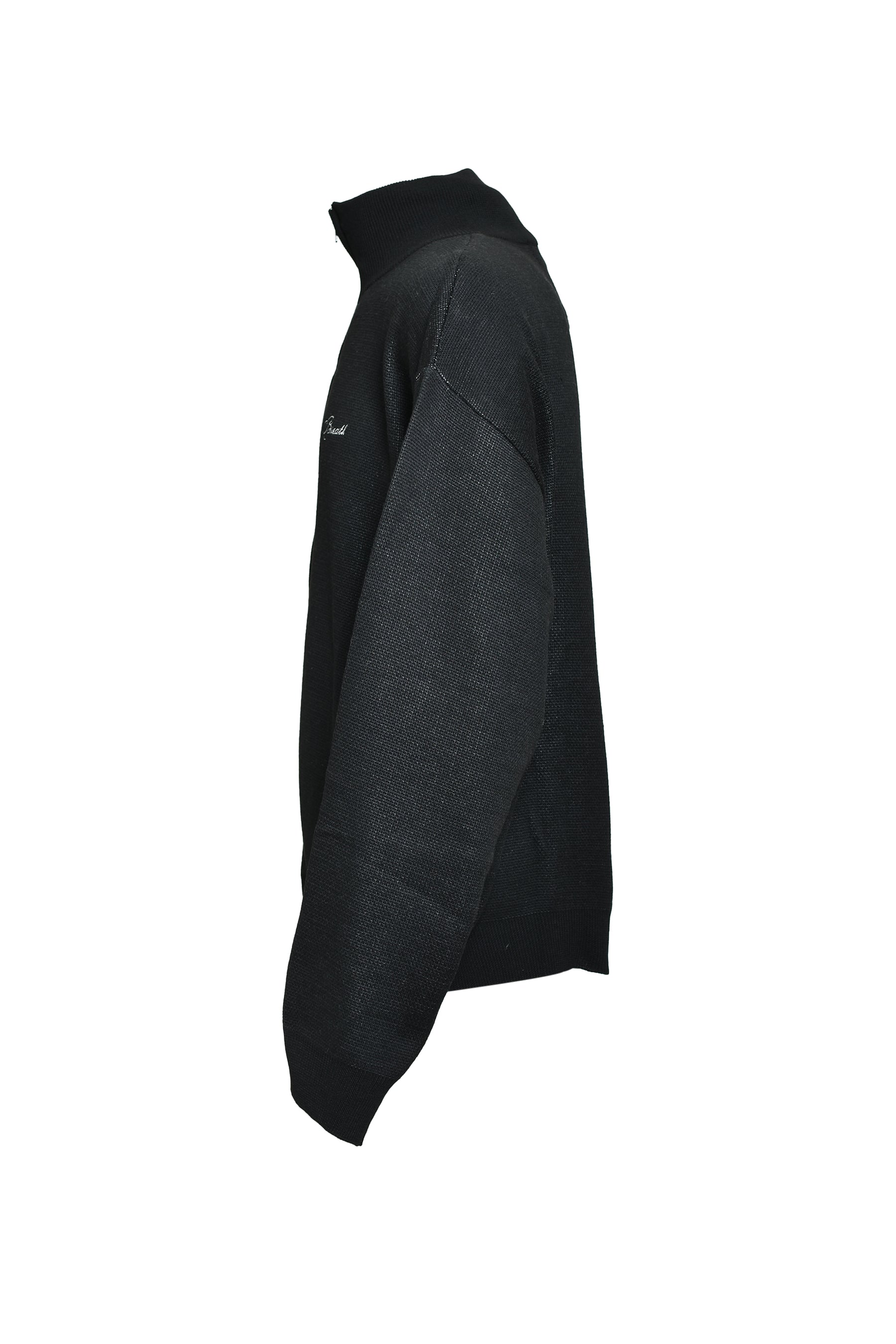 ARGYLE ZIP KNIT JACKET / BLACK 