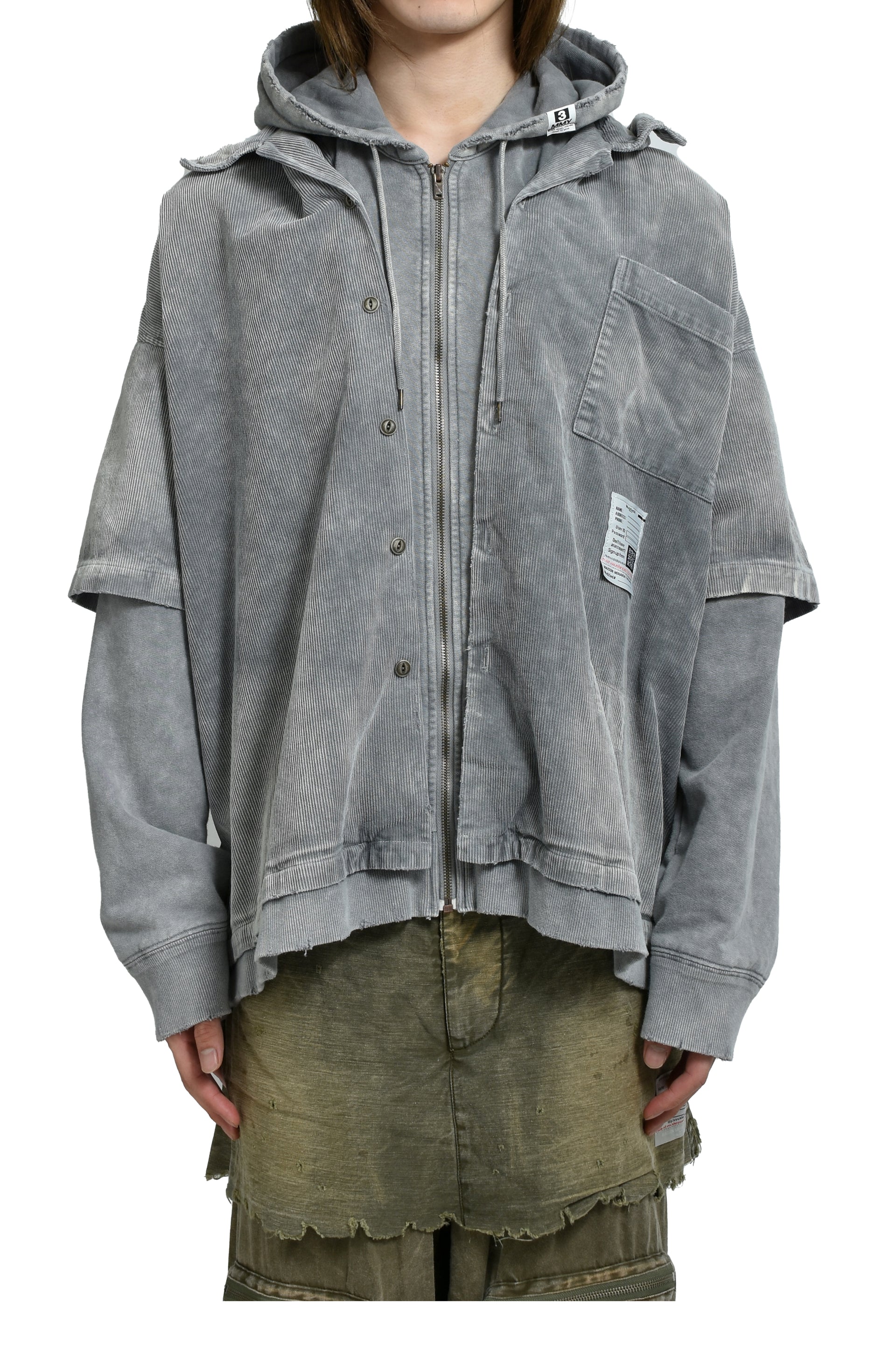 LAYERED CORDUROY SHIRTS / GRY