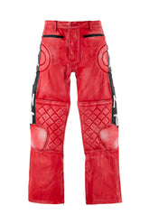 goar.archive RED CROCO ZIPPER PANTS 新品 SAINT Mxxxxxx Saint Michael FW25 LEATHER PANTS/RACER/RED - NUBIAN