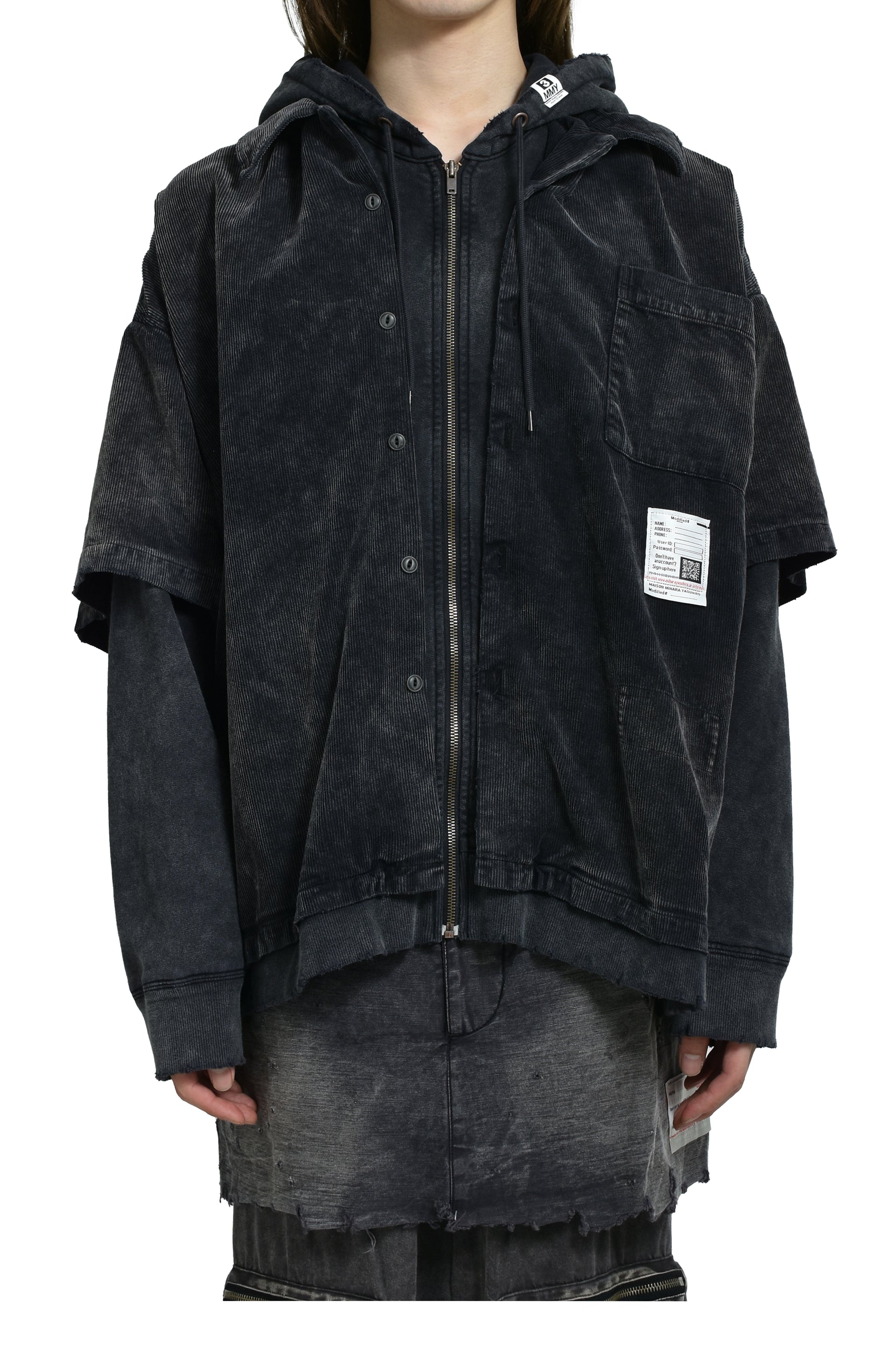 LAYERED CORDUROY SHIRTS / BLK