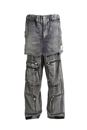 WAIST LAYERD FLIGHT PANTS / BLK 