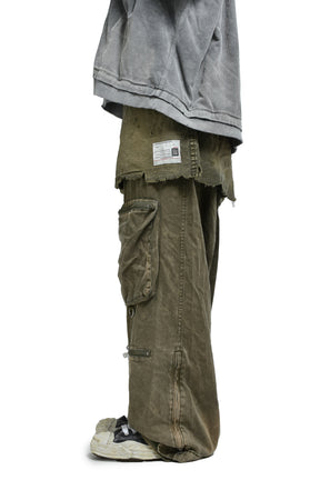 WAIST LAYERD FLIGHT PANTS / KHA