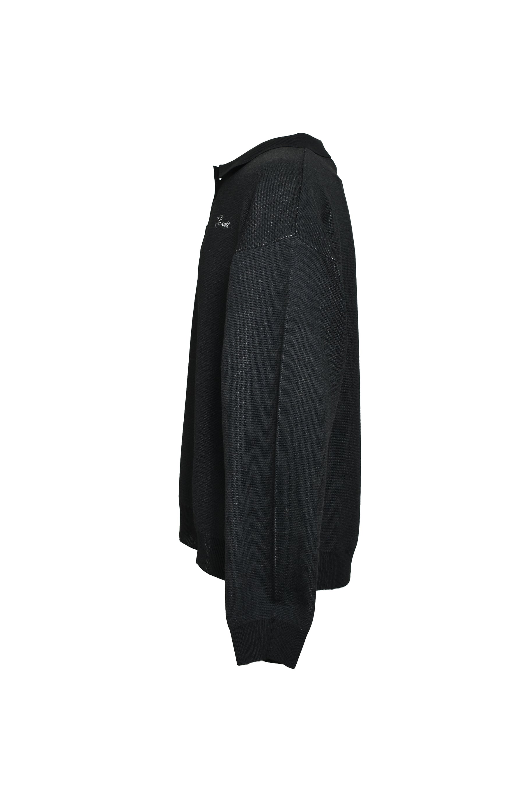 ARGYLE KNIT POLO / BLACK