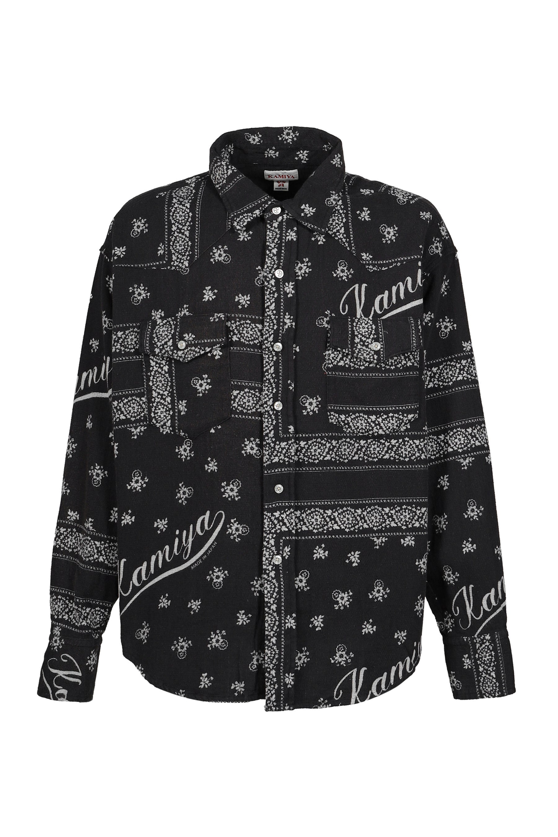 OG BANDANA DISCHARGE WESTERN SHIRT / BLK