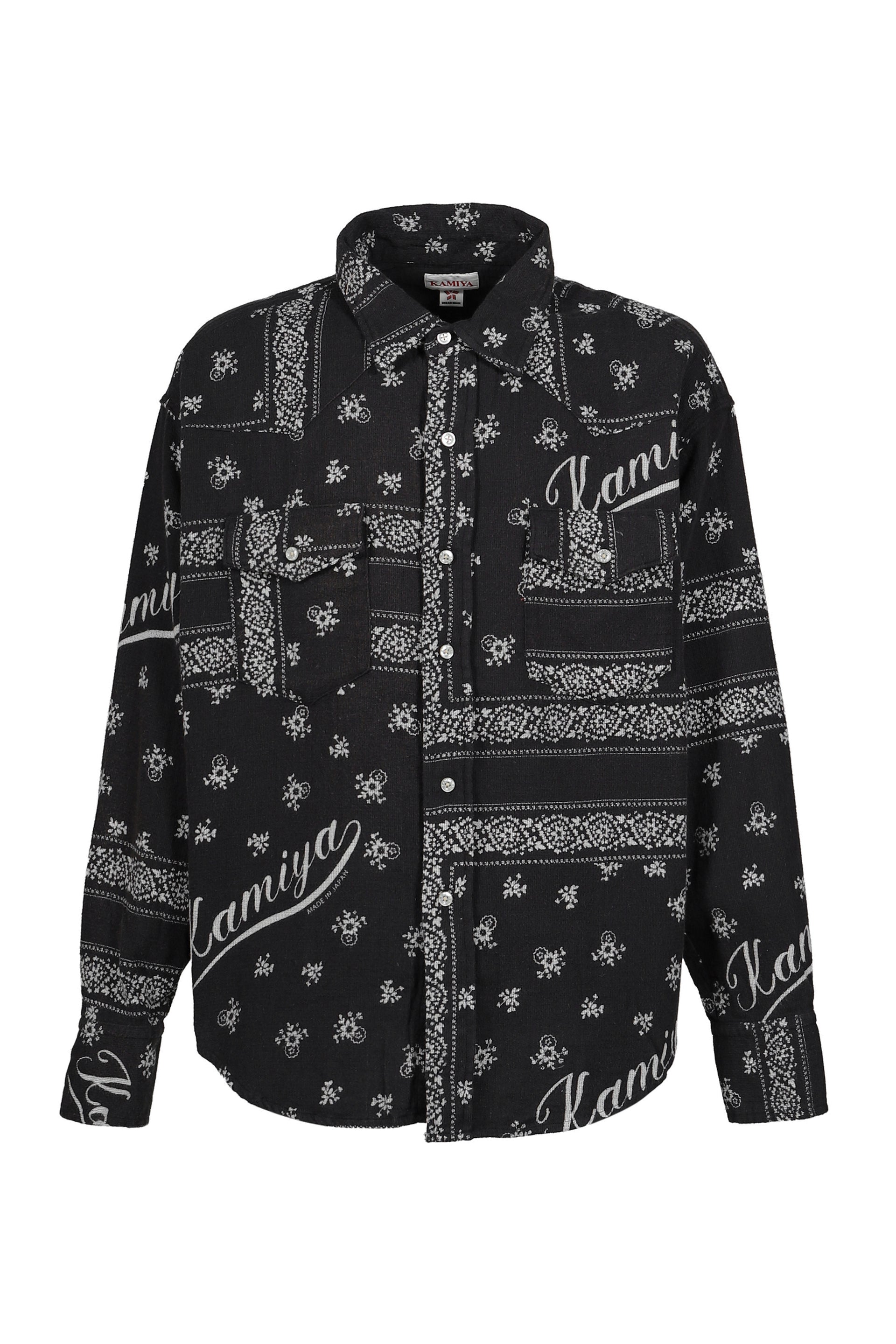 OG BANDANA DISCHARGE WESTERN SHIRT / BLK