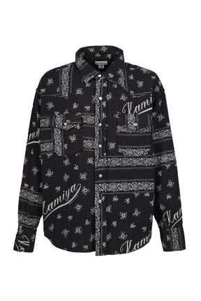 OG BANDANA DISCHARGE WESTERN SHIRT / BLK