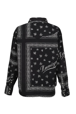 OG BANDANA DISCHARGE WESTERN SHIRT / BLK