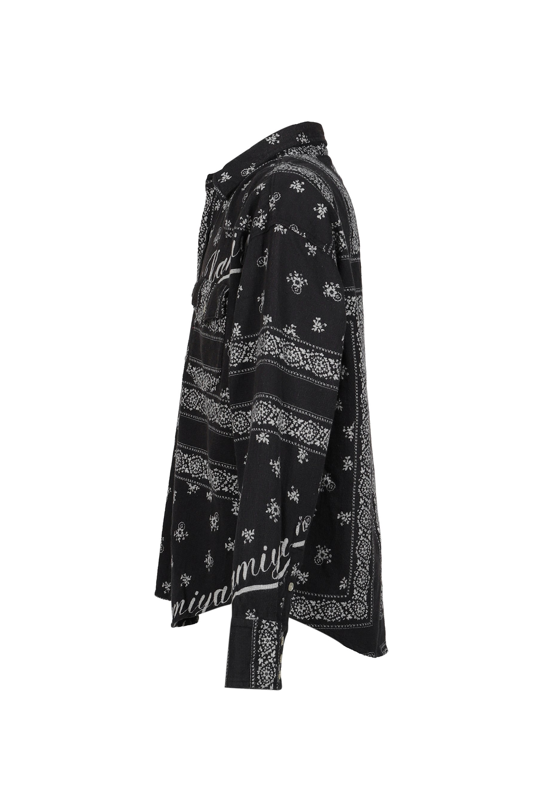 OG BANDANA DISCHARGE WESTERN SHIRT / BLK