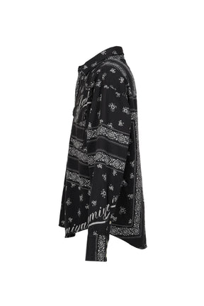 OG BANDANA DISCHARGE WESTERN SHIRT / BLK