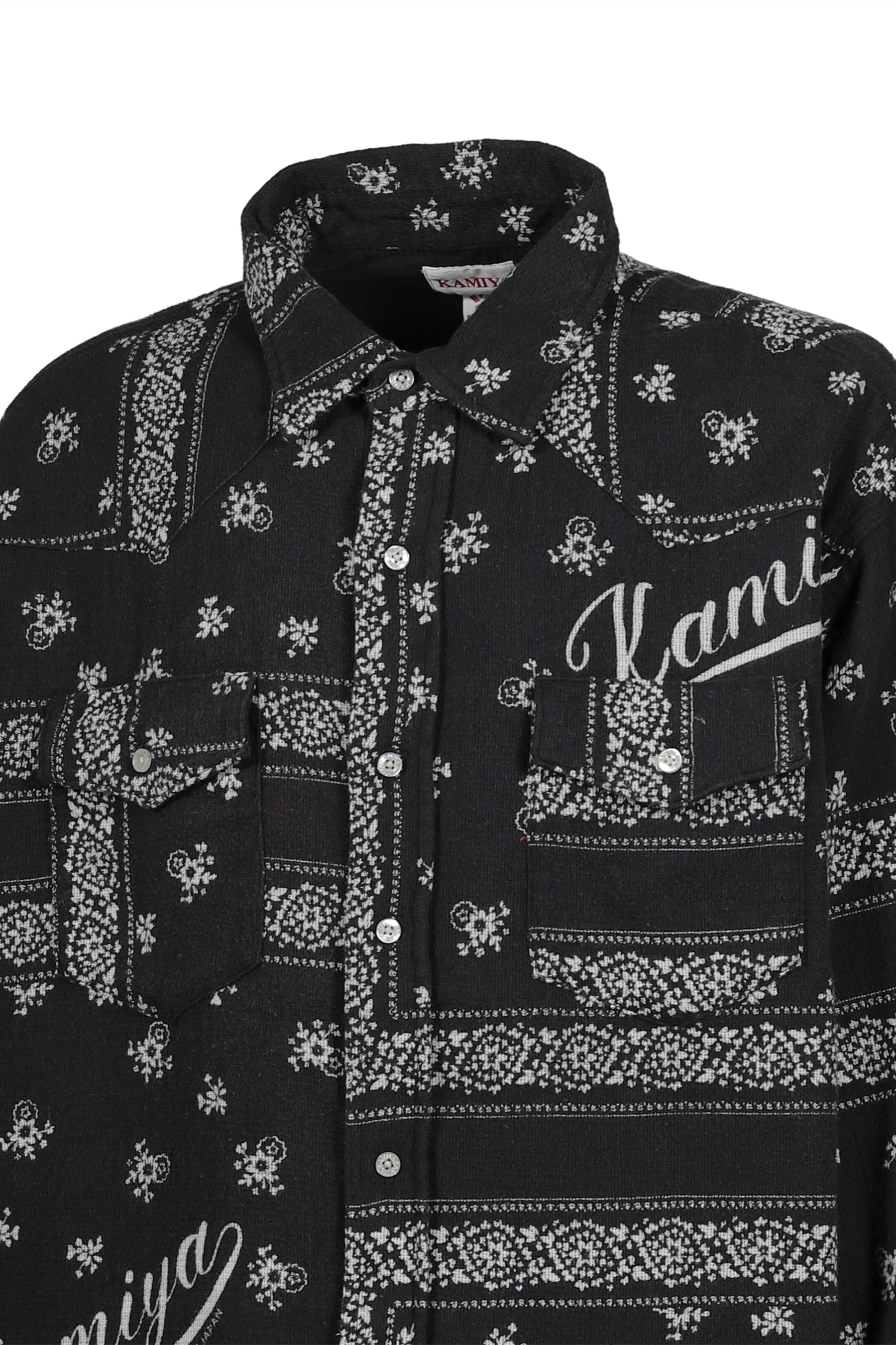 OG BANDANA DISCHARGE WESTERN SHIRT / BLK