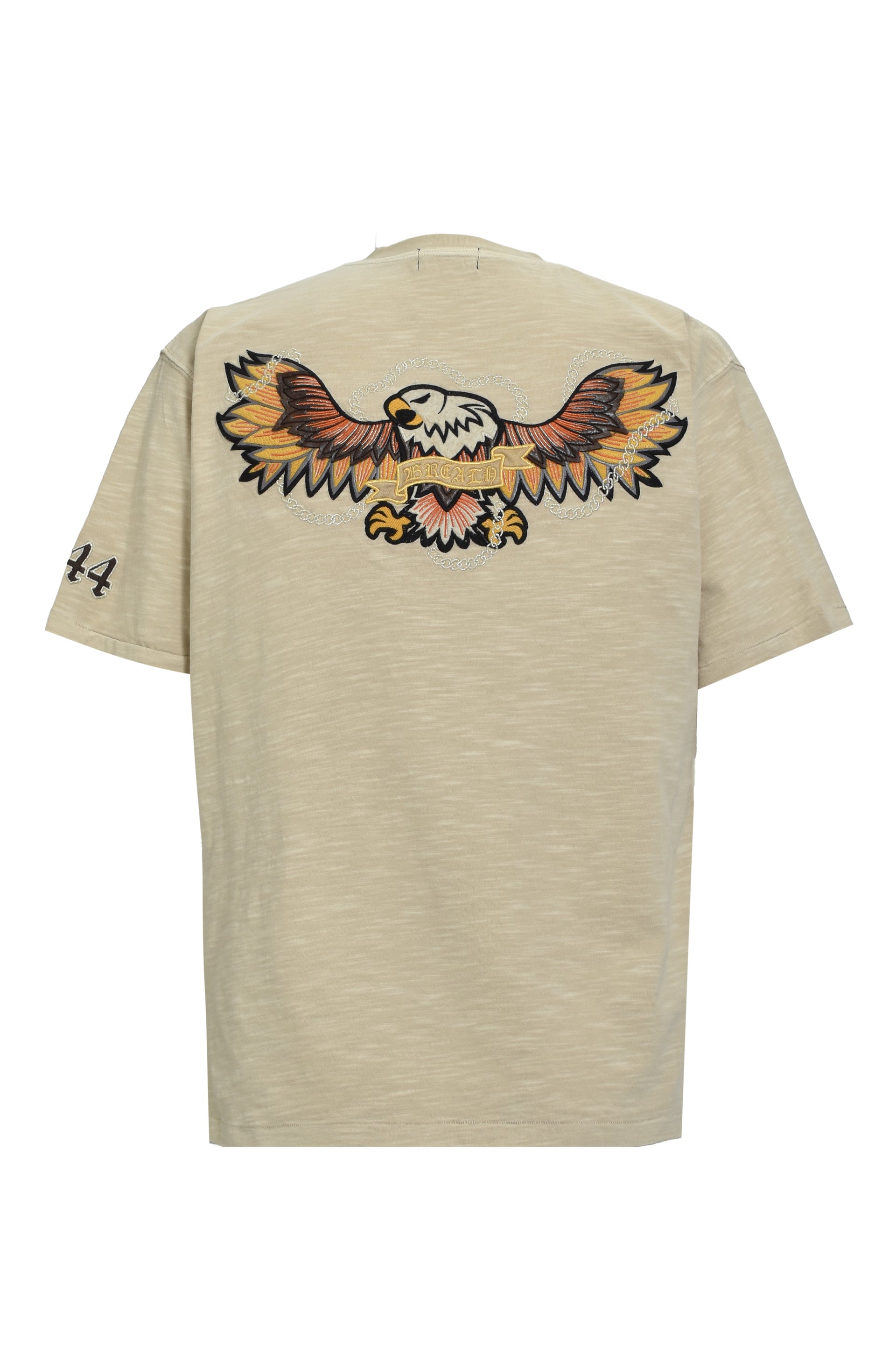CHAIN EAGLE PATCH V NECK TEE / BEI