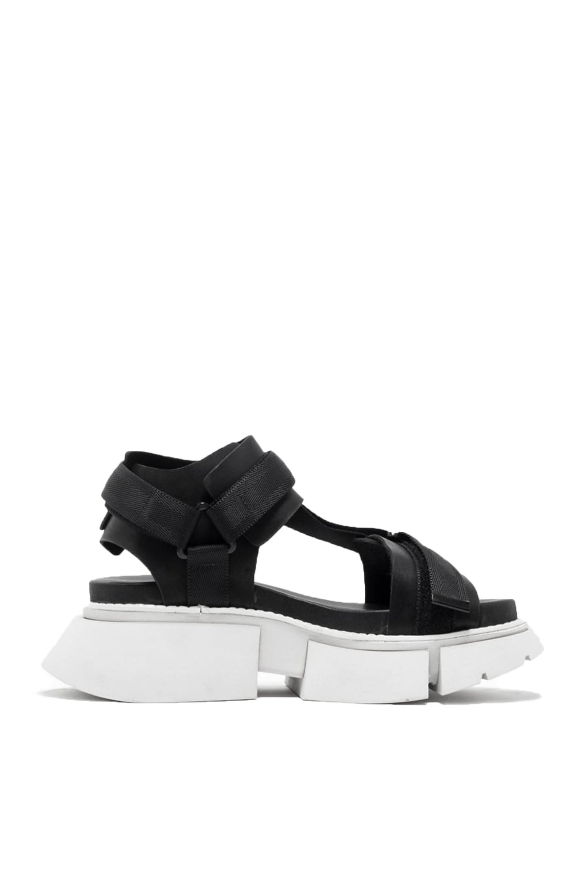 POLY STRAP OVER SANDAL / BLK GRY
