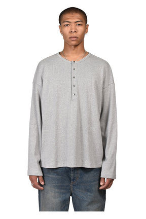 SOFT RIB HENLEY / FOG GRY