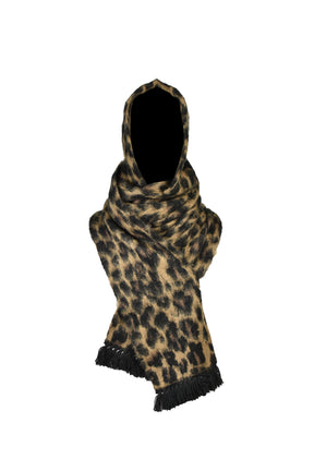 HOODED SCARF / LEOPARD