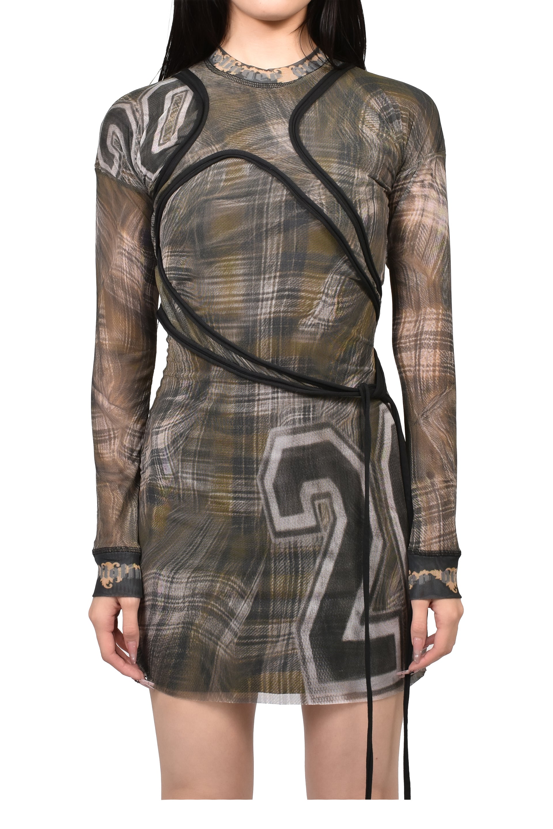 EXCLUSIVE SHIBARI MESH MINI DRESS / PRIBLK