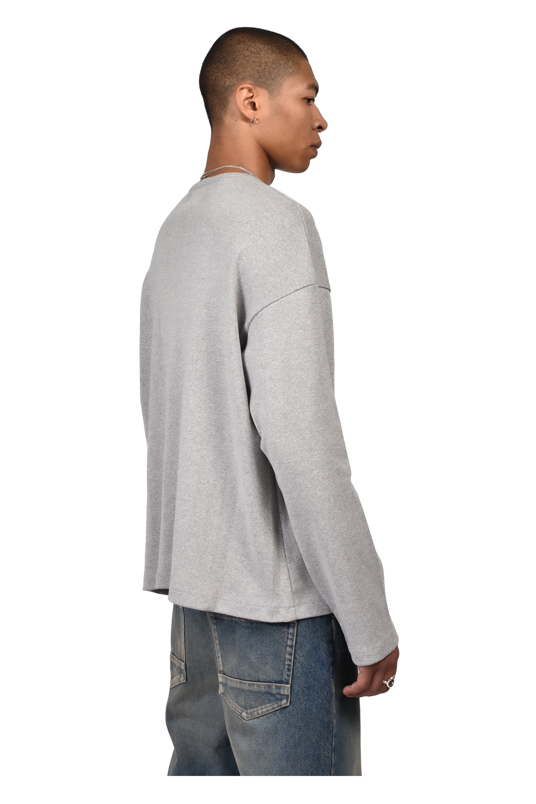 SOFT RIB HENLEY / FOG GRY
