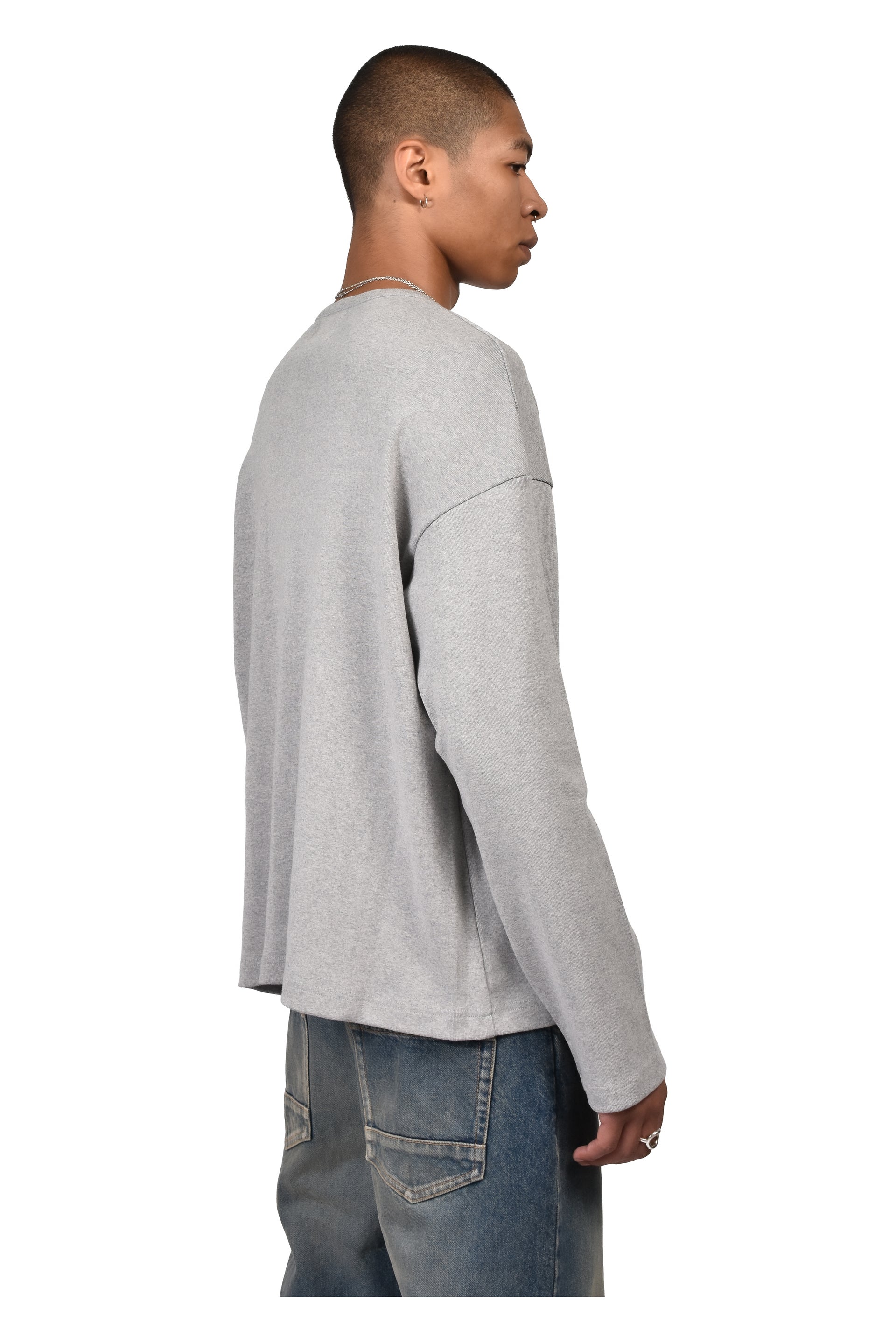 SOFT RIB HENLEY / FOG GRY