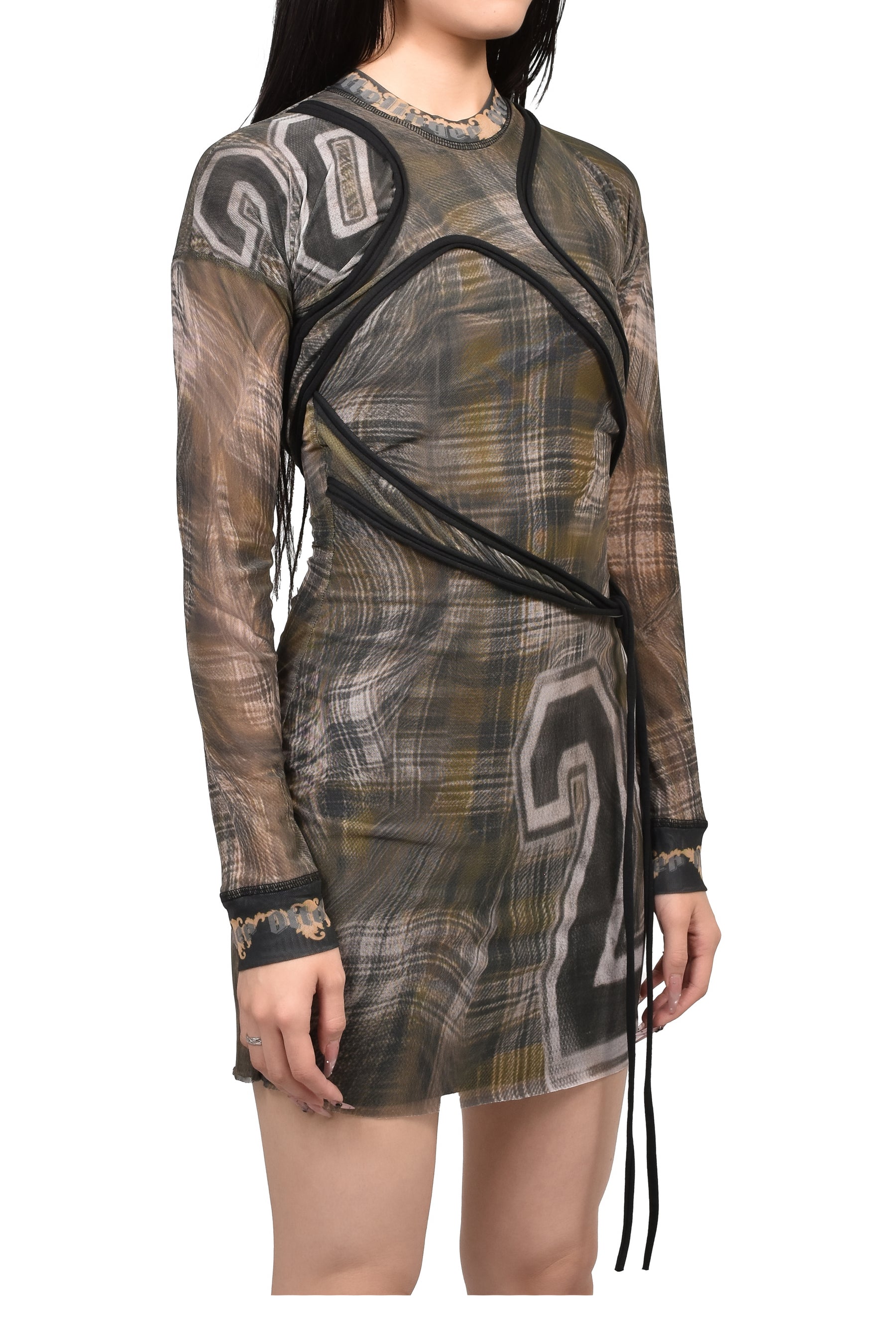 EXCLUSIVE SHIBARI MESH MINI DRESS / PRIBLK