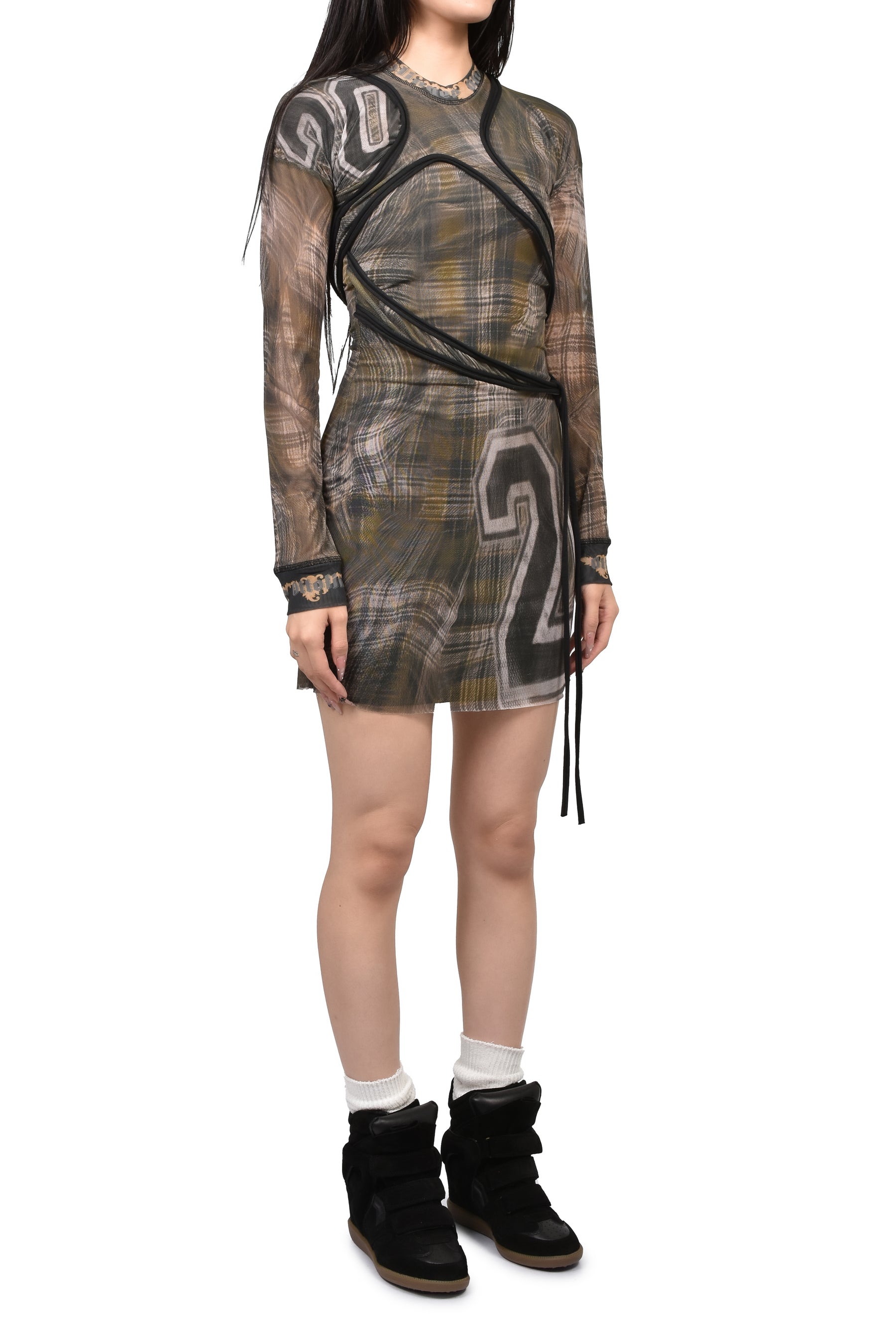 EXCLUSIVE SHIBARI MESH MINI DRESS / PRIBLK