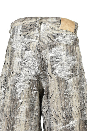 CONVERTIBLE BLEACHED DENIM PANTS (20TH EXCLUSIVE) / BLK