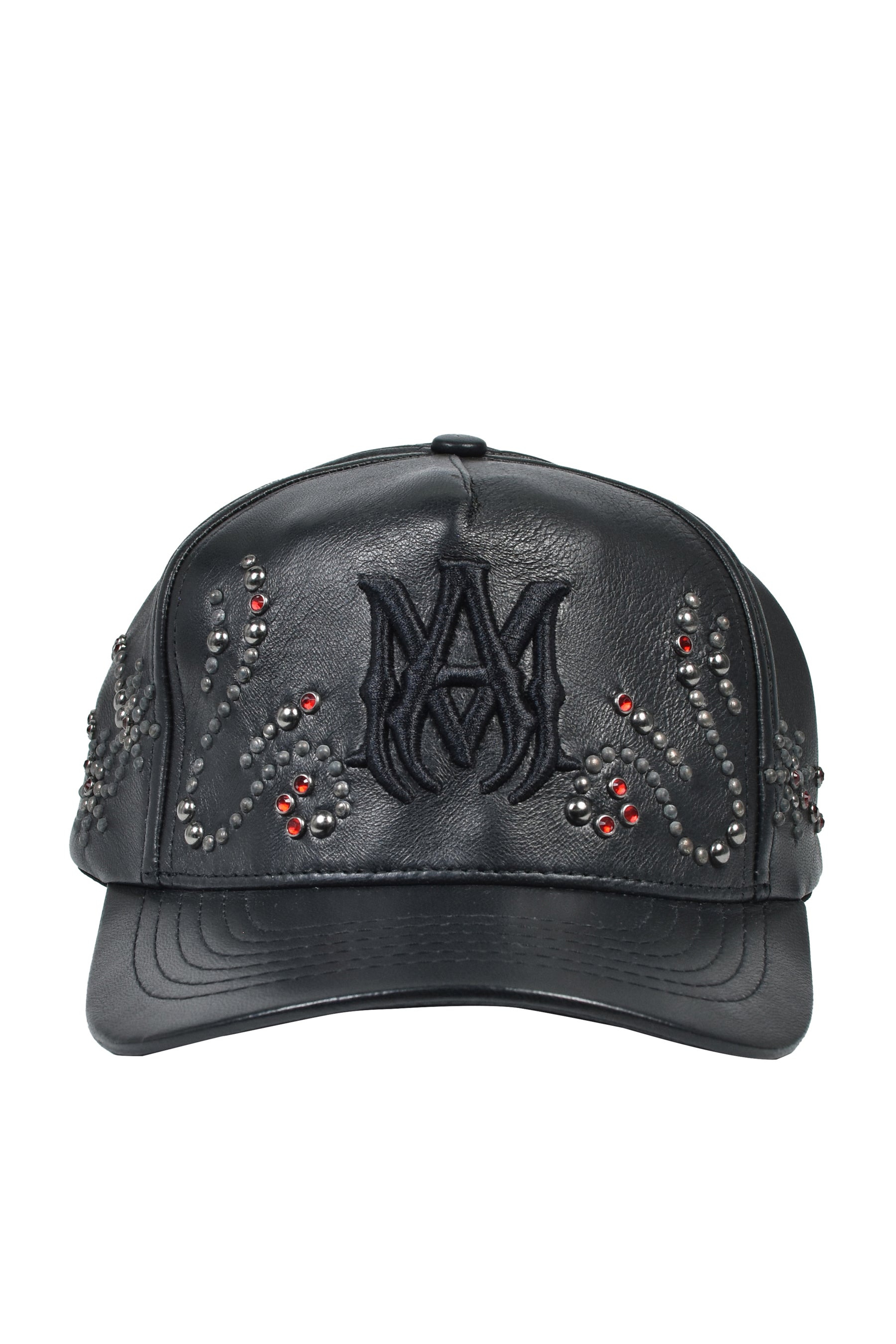 AMIRI MA STUD LEATHER HAT / BLK
