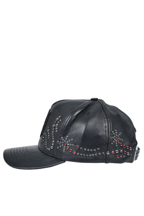 AMIRI MA STUD LEATHER HAT / BLK