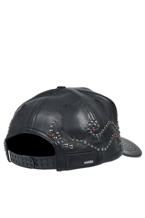 AMIRI MA STUD LEATHER HAT / BLK