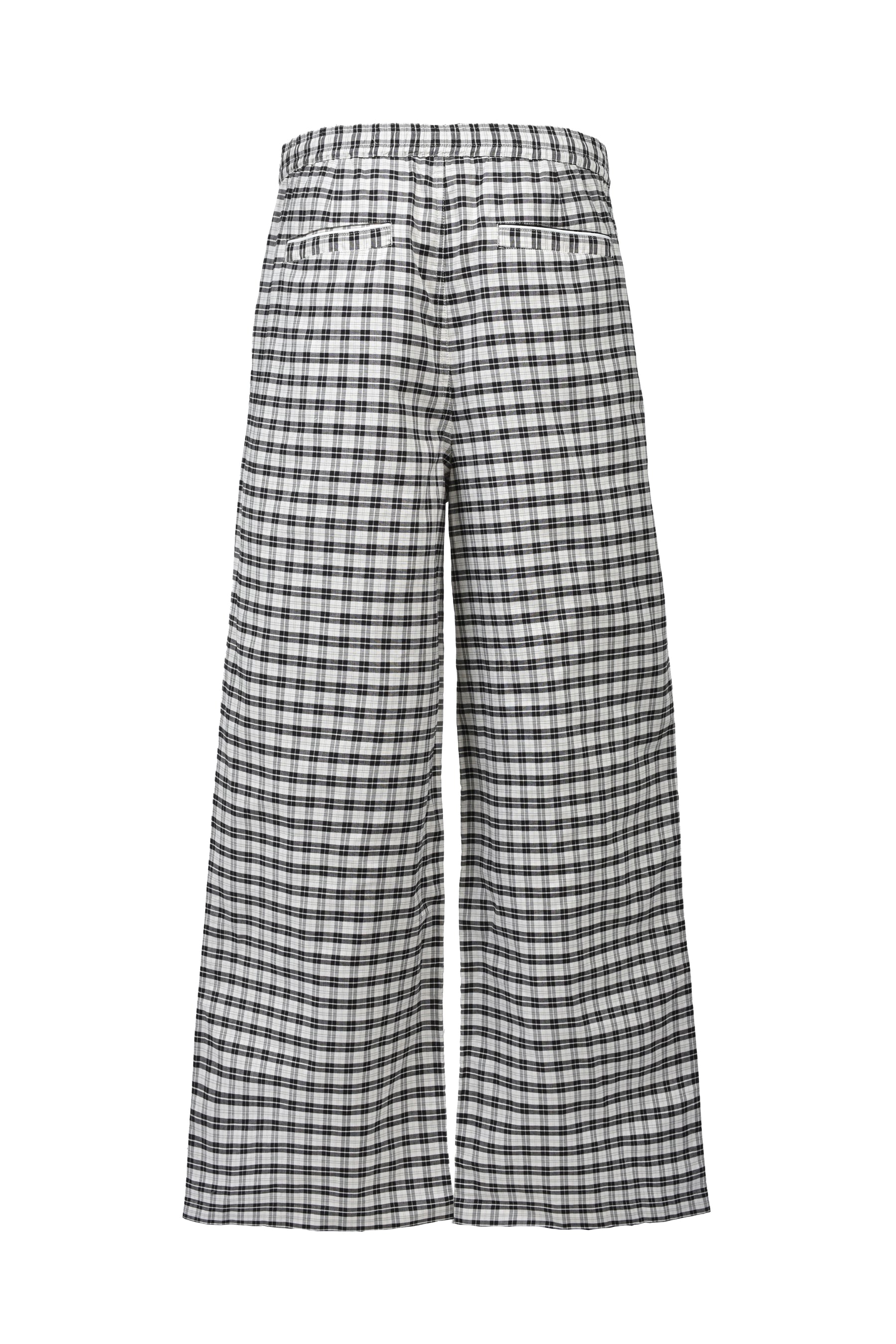 SCRIPT LOGO CHECK PIPING PANTS / WHT