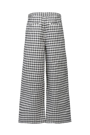 SCRIPT LOGO CHECK PIPING PANTS / WHT