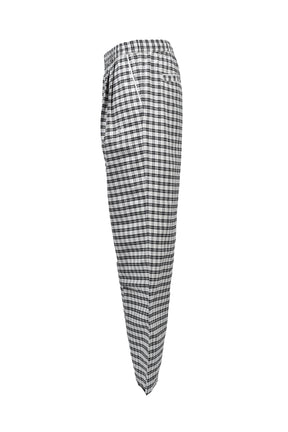 SCRIPT LOGO CHECK PIPING PANTS / WHT