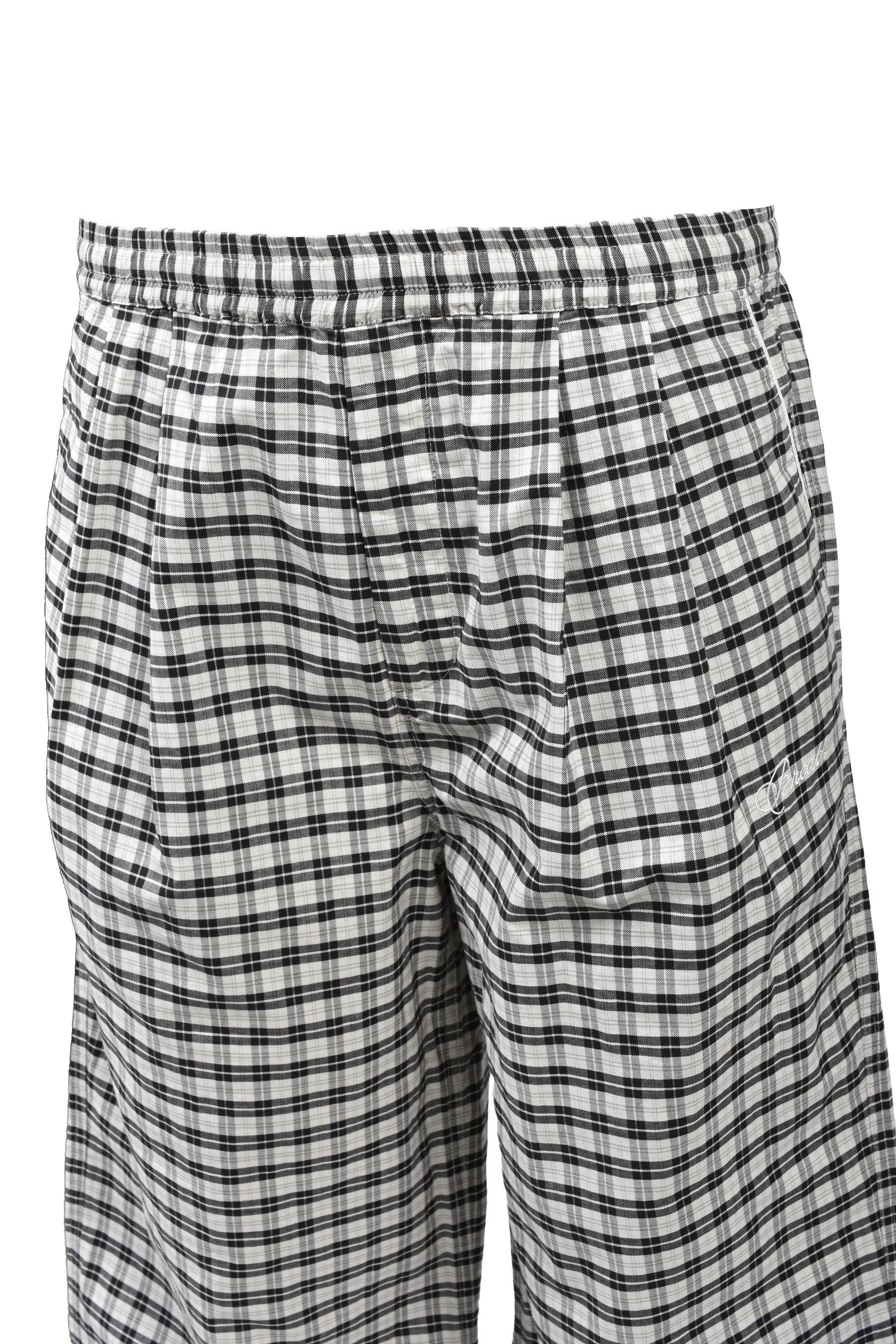 SCRIPT LOGO CHECK PIPING PANTS / WHT