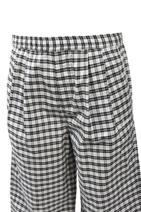 SCRIPT LOGO CHECK PIPING PANTS / WHT
