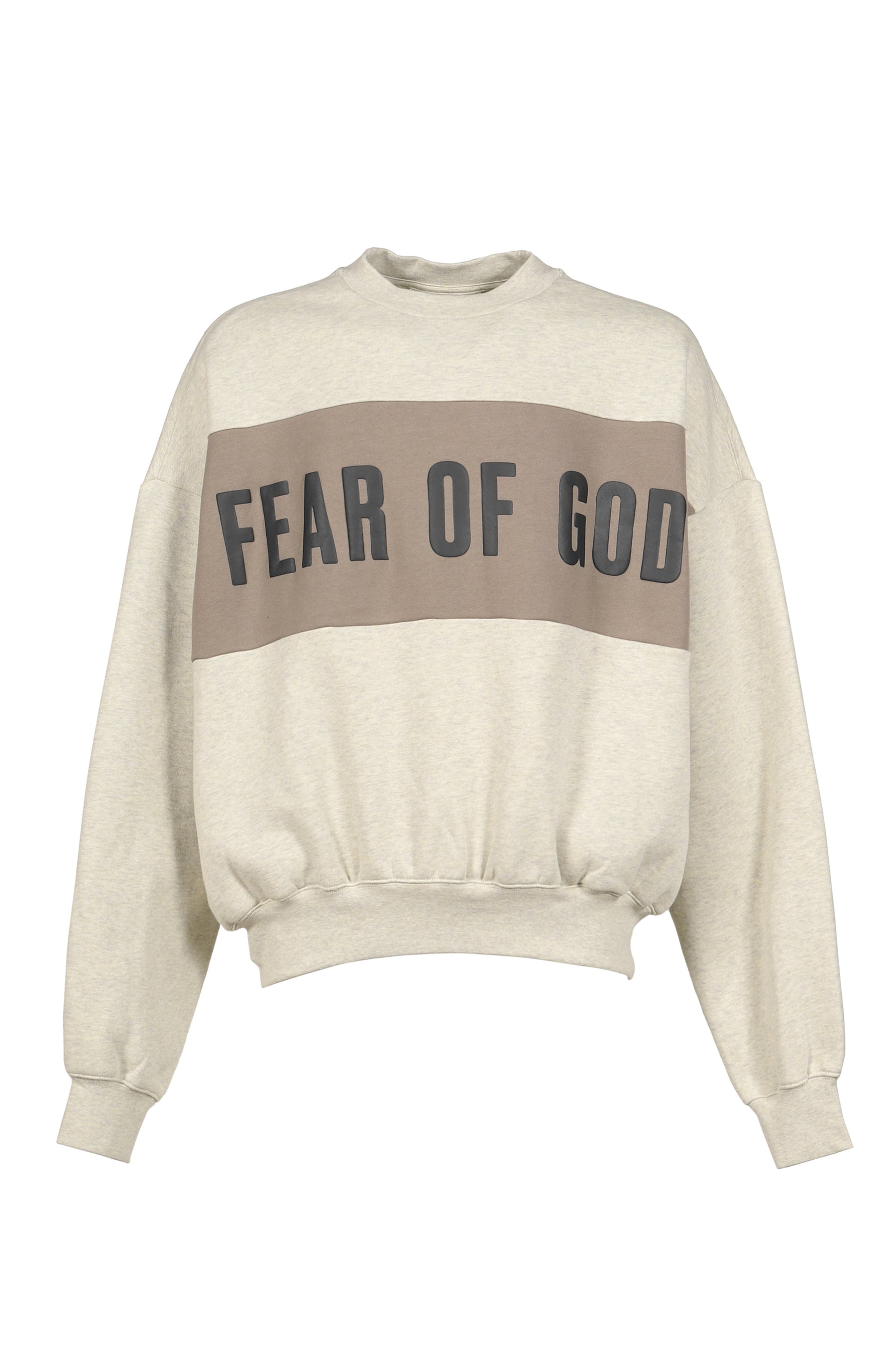 CROPPED RELAXED PANELLED SWEATSHIRT / VANILLA HEATHER / SEAL