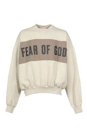 CROPPED RELAXED PANELLED SWEATSHIRT / VANILLA HEATHER / SEAL
