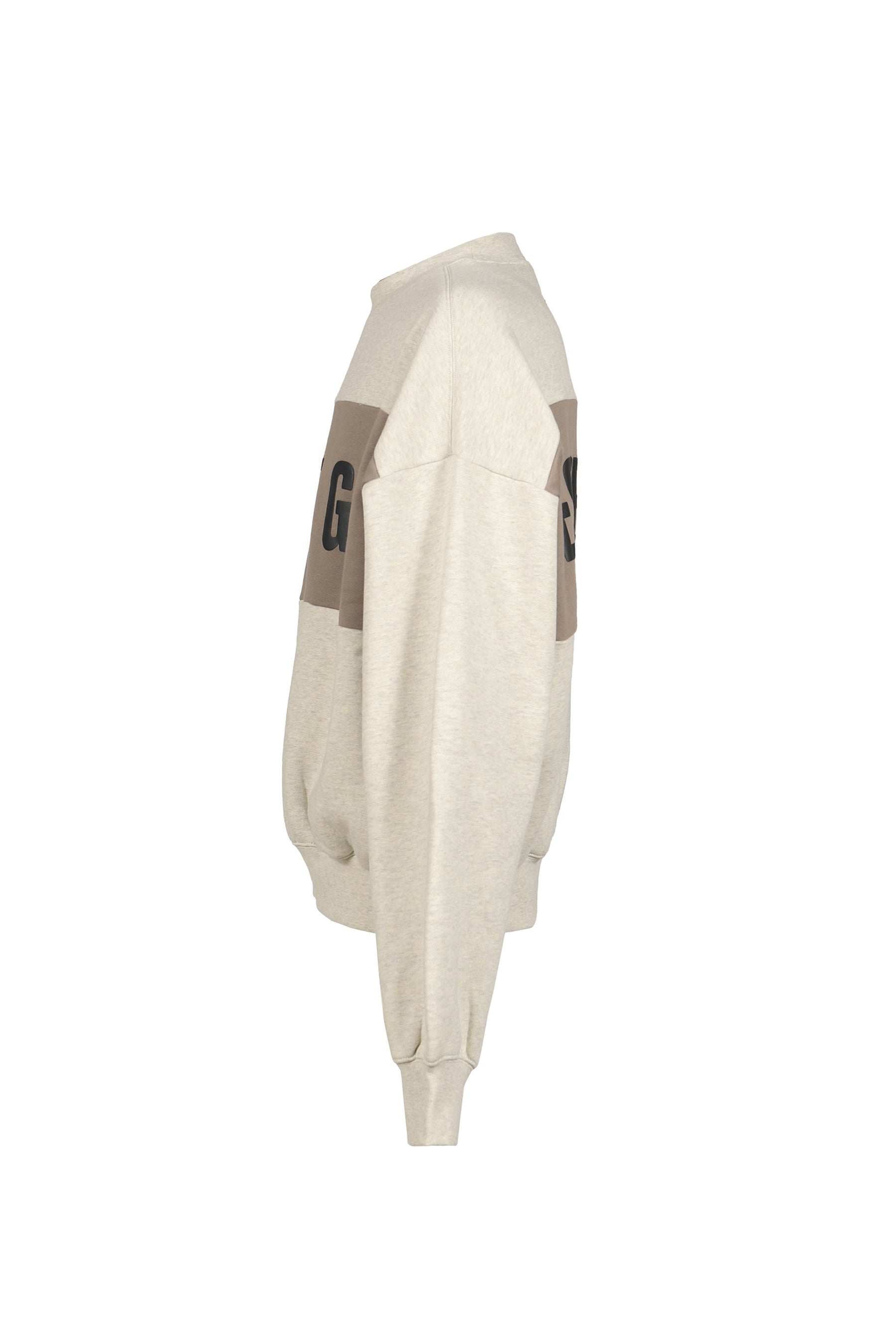 CROPPED RELAXED PANELLED SWEATSHIRT / VANILLA HEATHER / SEAL