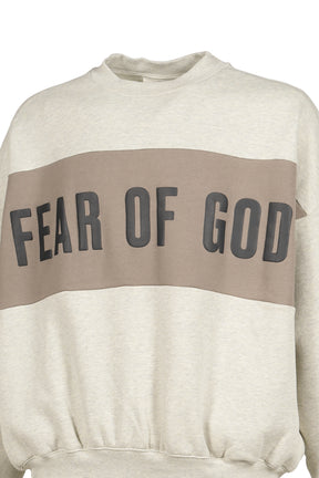CROPPED RELAXED PANELLED SWEATSHIRT / VANILLA HEATHER / SEAL